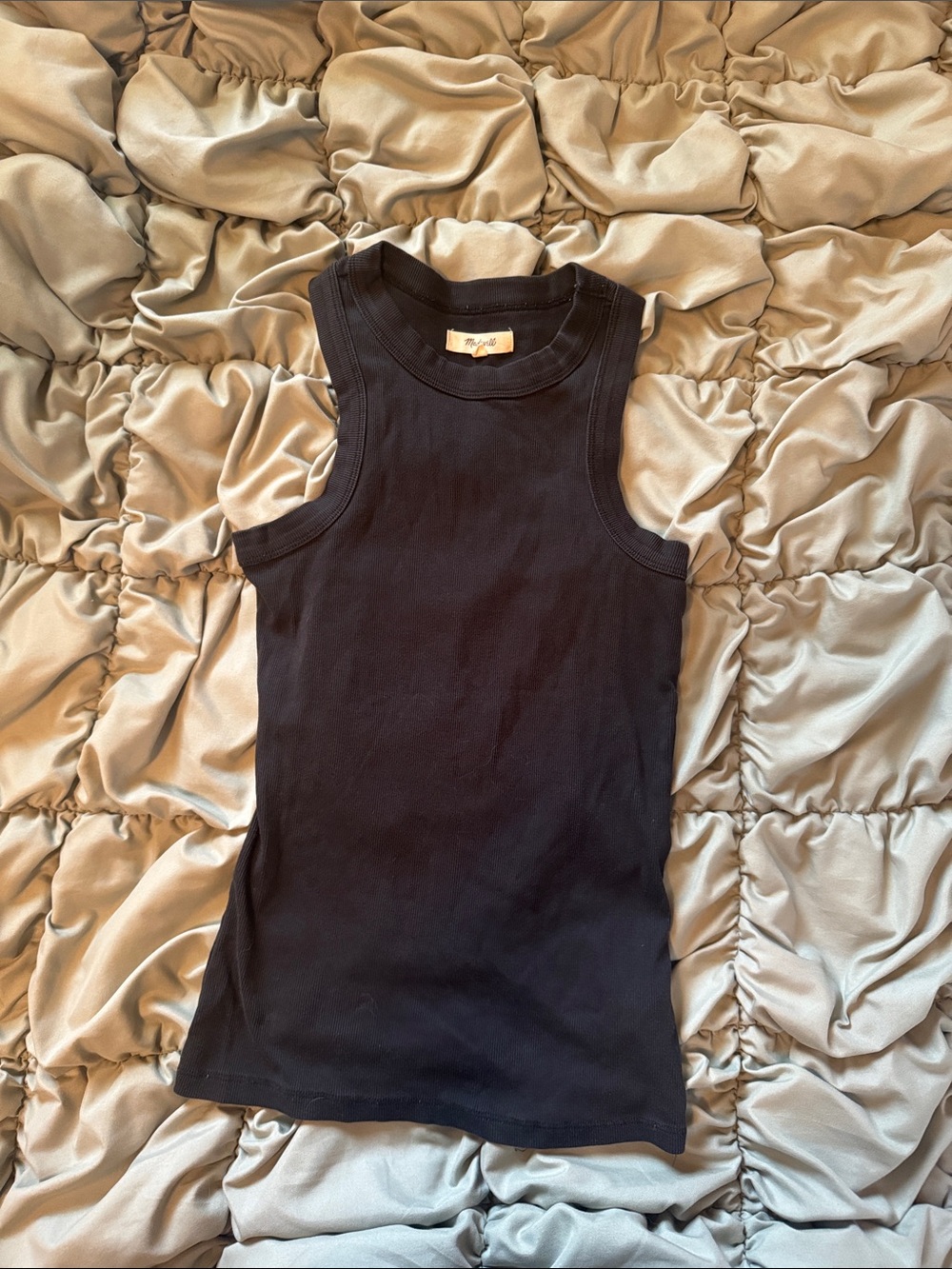 Madewell Black Sleeveless Rib Tank Top - Women